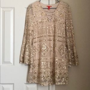 Gold sequin dress